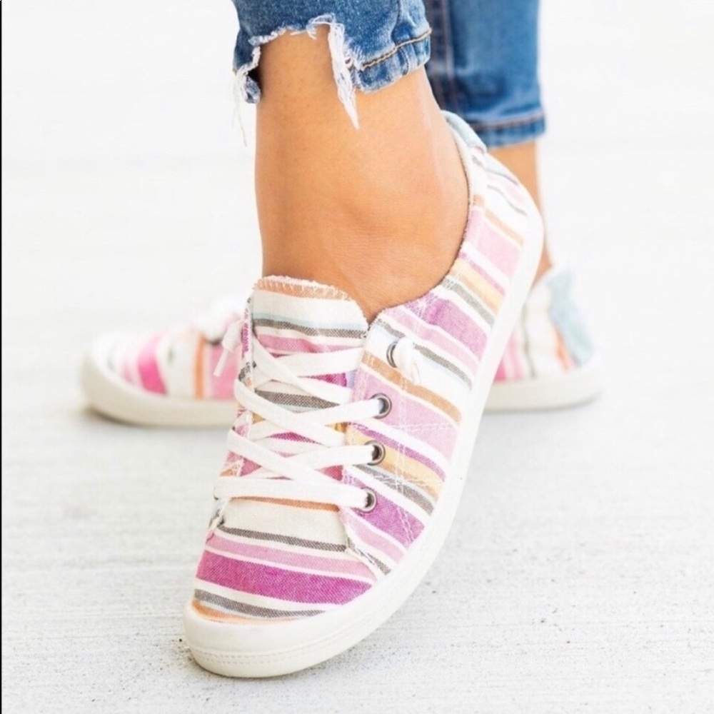 SOLD Multi Colored Striped Sneaker